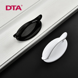 ด้ามจับตู้ลิ้นชักพลาสติกทรงรีแบบไม่ต้องเจาะ DTA สีขาวดำ สไตล์มินิมอล ติดตั้งง่าย - Product Image 1
