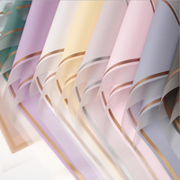 Papier d'emballage pour fleurs Shinewrap Factory, vente en gros, couleur unie, bord doré, luxe, bricolage, artisanat, emballage cadeau