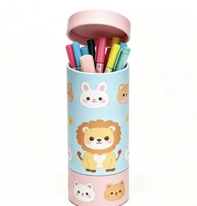 Custom Cute Cartoon Printed Handmade Cylindrical Paper Tube Eco Friendly Packaging for Children Gifts and Stationery - Product Image 2