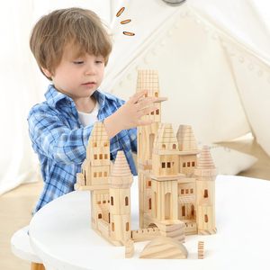 Giocattolo educativo, Kit di blocchi di castello in legno da 75 pezzi, cavalieri e principesse medievali per bambini e ragazzi - Product Image 6