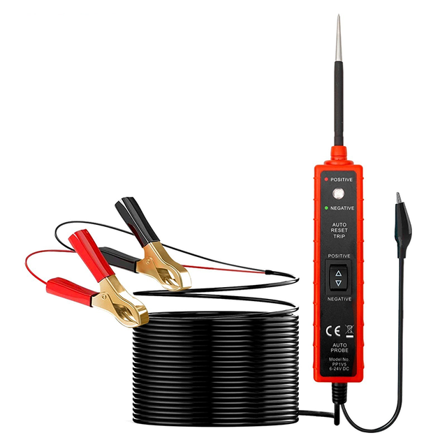 Power Circuit Probe Tester 6V-24V DC Test Light Automotive Short Circuit Finder WIth 8A Overload Protection for Car Repairing