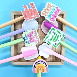 Bolígrafos de pvc de <span class=keywords><strong>lilo</strong></span> y stitch para niños, adornos de lápices de dibujos animados - Product Image 5