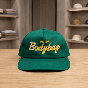 Gorra de Béisbol Doctor Bodybag Bordada de 6 Paneles con Cierre a Presión, Verde, Unisex, Estilo Casual, Fabricada en Vietnam, Gorra de Béisbol Vintage de 6 Paneles - Product Image 1