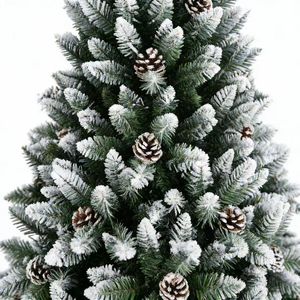 Arbre de Noël en PVC de haute qualité, décoré de cônes rouges pointus, simulation de <span class=keywords><strong>sapin</strong></span> de Noël, hauteur <span class=keywords><strong>180</strong></span> cm - Product Image 2