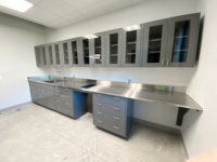 Meuble de laboratoire médical sur mesure en acier inoxydable, évier de salle de stérilisation, banc de travail, armoire de laboratoire en acier inoxydable pour hôpital, CSSD et clinique
