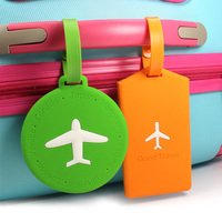 Étiquette de bagage en caoutchouc personnalisée de haute qualité à bas quantité minimale de commande étiquette de bagage en PVC en forme de rectangle rond pour le voyage