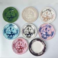 Service de table en porcelaine fine de qualité supérieure, imprimé de roses vintage européennes, pour les événements de mariage