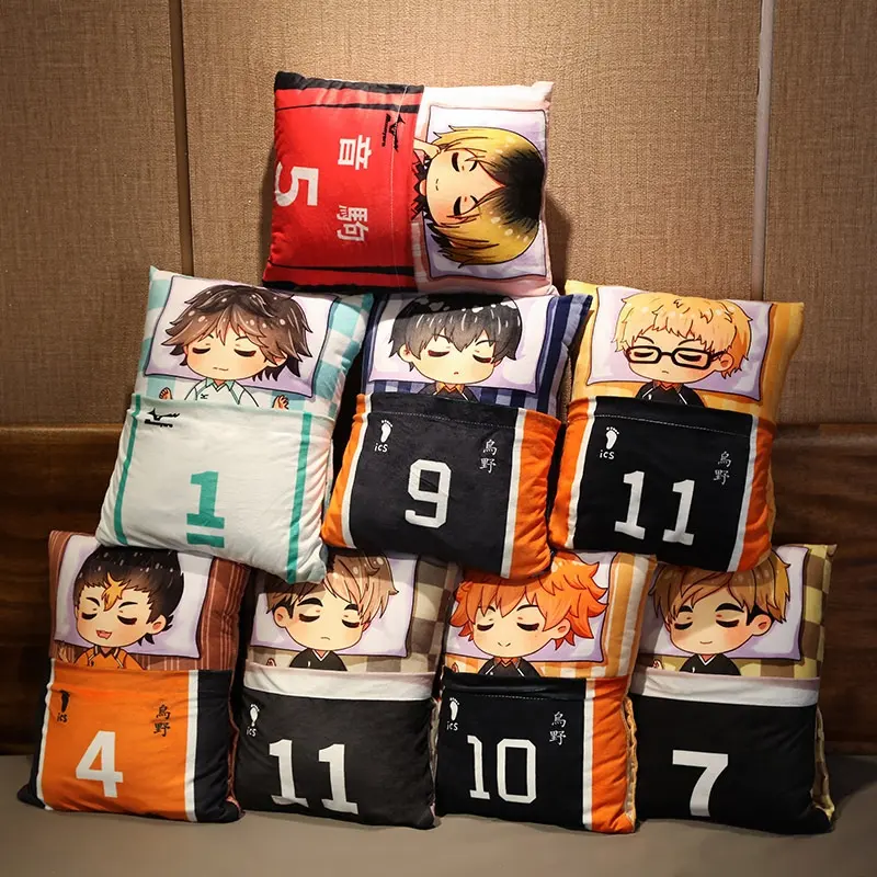 28x35cm Haikyuu Plüsch puppe Hinata Shoyo Tobio Kageyama Anime Kissen Spielzeug Haikyuu!!! Weiche gefüllte Plüsch kissen puppen