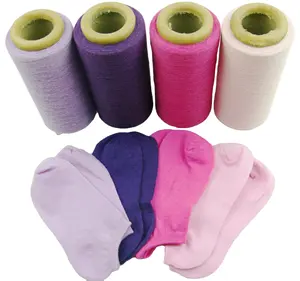 30s/1 24s/1再生涤棉针织纱黑白100% 涤纶混纺短纤纱用于针织和编织袜子