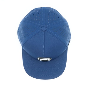 หมวกเบสบอลสีน้ำเงินกรมท่า ปีกโค้ง เจาะรูด้วยเลเซอร์ กันน้ำ พร้อมโลโก้ป้ายยาง PVC กำมะหยี่ 5 ชิ้น แบบกำหนดเอง - Product Image 6
