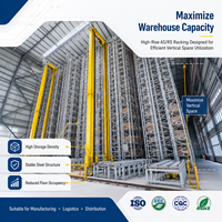 Système de stockage et de récupération automatisé (ASRS) avec grue empileuse, rayonnage pour palettes robustes pour la logistique d'entrepôt