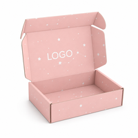 Individuelles Logo Sakura Rosa Sternenhimmel-Versandbox Umweltfreundliche Wellpappe Recycelbare Versandverpackung für Geschenke