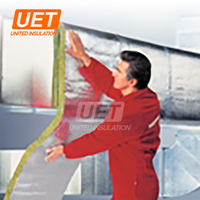 Rouleau de laine de verre FSK CE anti-condensation ignifuge A1 24kg/m3 25mm pour isolation de conduites HVAC pour le marché colombien