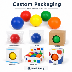 Custom Color Round PU Stress Ball Soft Foam Squeeze Ball for Stress Relief Anxiety Personalized <b>Desk</b> <b>Toy</b> Corporate Giveaway - Product Image 5