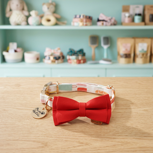 Modern Luxury Elegant S-Style Adjustable Buckle Closure Bow Tie <b>Dog</b> Collar Removable Cotton Floral Personalized <b>Lights</b> Durable - Product Image 3
