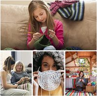 14 pièces de crochets multicolores en aluminium, aiguilles à tricoter, fil artisanal