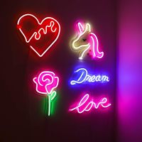 Letrero de Neón Rosa en Tendencia 2026, Decoración de Pared LED con Diseño Floral para Habitación de Niñas, Publicidad, Centro Comercial, Regalo de Boda