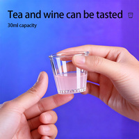 Siap Kirim 100pcs 1oz 30ml Gelas Shot Mini Persegi Transparan PS Sekali Pakai untuk Pesta Pernikahan Sampel Minuman Keras Anggur