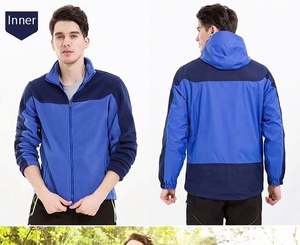 Veste en polyester imperméable et coupe-vent personnalisée avec impression personnalisée, doublure intérieure chaude, veste softshell pour homme, idéale pour l'escalade - Product Image 2