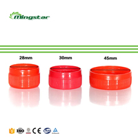 Bouteilles en plastique de jus de 28mm de 500ml avec couvercles 28/410 bouchon de vis de sirop 28/400 couvercles de vis côtelés en plastique