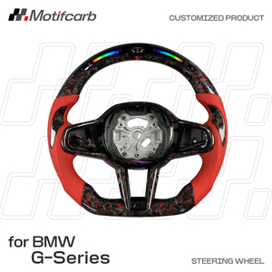 Volante Deportivo Personalizado de Fibra de Carbono Forjado con LED Rojo para BMW Serie G X3 X4 X5 M 240i 340i 440i G05 G20 G29 G30 G80 G82 - Product Image 2