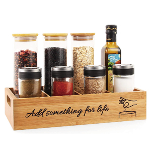 Maison Cuisine Comptoir Armoire Tiroir De Rangement Organisateur Boîte Réglable Bambou Bois Épice Rack - Product Image 1