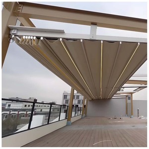 Auvent de toit <span class=keywords><strong>rétractable</strong></span> motorisé Auvent de terrasse couvert extérieur imperméable <span class=keywords><strong>Toile</strong></span> d'ombrage PVC Toit pliant auvent extérieur <span class=keywords><strong>pergola</strong></span> - Product Image 3