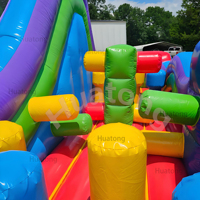 Castillo Inflable Comercial Resistente para Exteriores, de PVC de 0.55mm, con Tobogán, para Alquiler en Fiestas y Eventos
