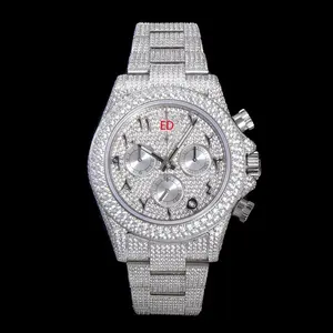 Super Clone Rolexables Fashion Commercial Full Star 40mm series 904 steel full diamond 3235 mechanical watch for men