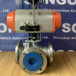 Полнопроходным отверстием DN80 3 дюймовые рыболовные плоскогубцы из нержавеющей стали 304 L Тип ansi150 150LB class150 ручка управления 3 way falnge шаровой клапан - Product Image 4