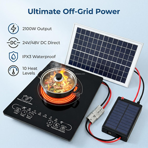 24V/48V Portable Single Burner Off-Grid Induction Cooker/<b>Stove</b> Touch Control Waterproof Battery Power for Car Household Use 2100 - Product Image 3
