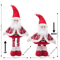 Adorable debout jambes extensibles jouets en peluche noël père noël bonhomme de neige poupée Rudolph avec écharpe rouge pour la décoration de vacances