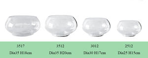 Transparent glass fish bowl tank <strong>aquarium</strong> big man blown wholesale clear round glass bowl vase 10"inch - Product Image 6