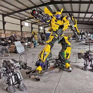 Sculpture métallique extérieure sur mesure pour projets commerciaux, grande sculpture géante en fer des <span class=keywords><strong>Transformers</strong></span>, sculpture 3D de <span class=keywords><strong>Megatron</strong></span> avec éclairage LED - Product Image 4