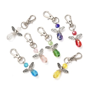 Angel Wing Wedding Dress Teardrop Alloy Pendant Elegant Glass Key Chains for Party Supplies Weddings Butterfly Ornaments
