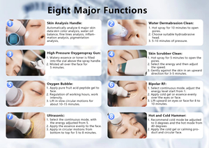 공장가 한국 스킨케어 미세 박피 기계 AI 피부 분석기 산소젯 고주파 EU 휴대용 페이셜 스파 - Product Image 4