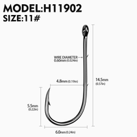 11 #   10 #   9 #   8 #   7 #   14 #   Hameçons assistés à ardillon en acier à haute teneur en carbone pour la pêche en eau douce, modèle carpe YWSR-H11902