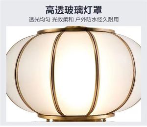 โคมไฟประตูบ้านสำหรับสวนวิลล่าโคมไฟกลางแจ้งทรงกลมโคมไฟทองเหลืองกันน้ำ AC & แผงเซลล์แสงอาทิตย์โคมไฟทองแดงแข็งสำหรับตกแต่ง - Product Image 2