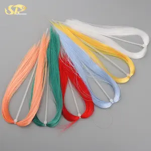 SUPERIORFISHING cazibesi saç naylon kuyruk Fly balıkçılık bağlama malzeme balıkçılık yedek parça parlak naylon Fiber canlı yanlış Tinsel