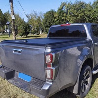 Couverture de benne à rouleaux rétractable manuelle noire en alliage d'aluminium pour Ford Ranger Wildtrak T9