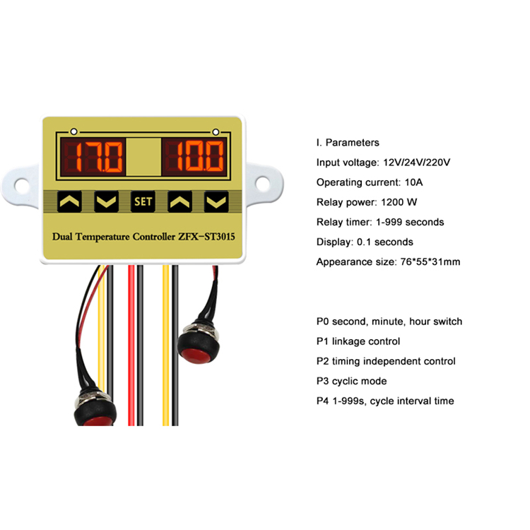 New Design High Quality Smart Relay Output 1200W ZFX-ST3015 Computer Digital Timer