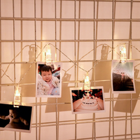 Guirlande lumineuse LED transparente IP65 en gros avec clip, pour mur photo, décoration de fête, avec boîte à piles et télécommande USB