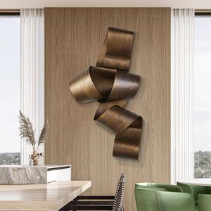 <span class=keywords><strong>Art</strong></span> Deco muro di metallo sculture <span class=keywords><strong>Creative</strong></span> decorazione d'interni appendere ornamenti per soggiorno sfondo elegante pendente arte della parete - Product Image 3