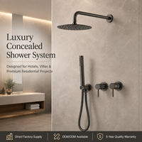 Ensemble de douche gris anthracite en gros, système de douche mural encastré avec douchette à main OEM ODM