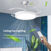Ventiladores de Techo de Cobre de 42 Pulgadas para Interiores con Bajo Nivel de Ruido, Iluminación LED y Control Remoto Retráctil para Sala de Estar, Comedor y Dormitorio