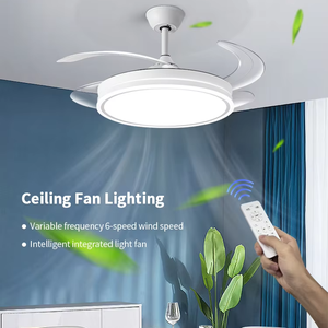 Ventilatore da Soffitto in Rame da 42 Pollici per Interni, Silenzioso, con Illuminazione <span class=keywords><strong>LED</strong></span> e <span class=keywords><strong>Telecomando</strong></span> Retrattile per Soggiorno, Sala da Pranzo e Camera da Letto - Product Image 1