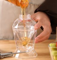Distributeur de miel en verre de luxe moderne avec support, anti-goutte, compatible lave-vaisselle, grande capacité, multifonctionnel pour la cuisine