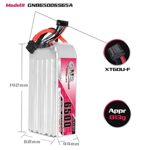 Gnb gaoneng 6500mAh 6s 22.2V 130C 65C XT60 RC LiPo แบตเตอรี่เครื่องบินโดรนประสิทธิภาพสูงปล่อย C - Product Image 3