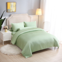 Ensemble de housse de couette en fibre de bambou 100% - Tissage satiné - 400TC - Certifié Oeko-Tex - Taille Queen - Ensemble de literie quatre pièces