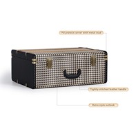 Classique Rétro Design Européen Portable Rectangle Boîte De Rangement Ensemble Noir Blanc Oiseau Tissu Organisateur